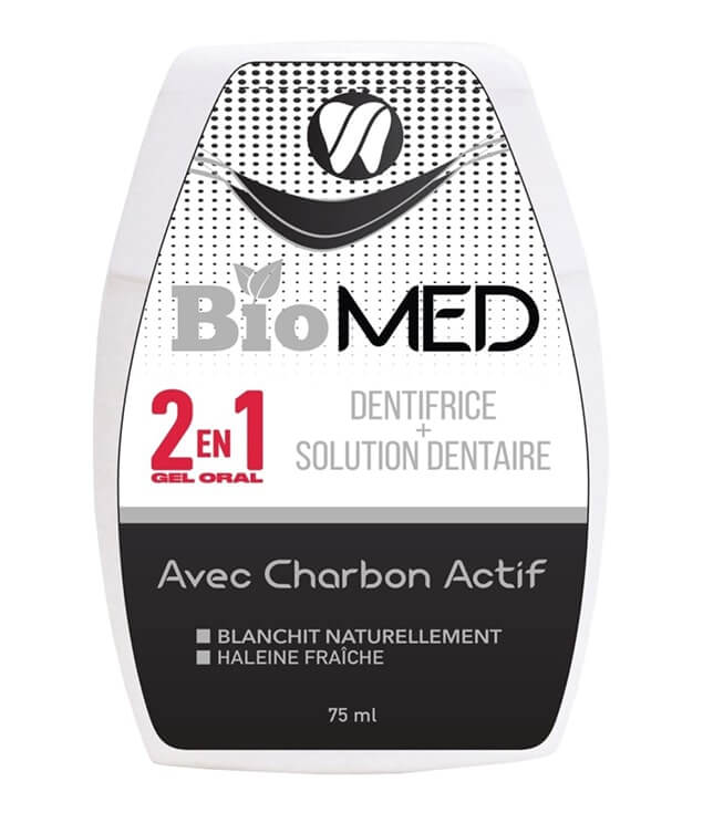 BIOMED | DENTIFRICE AVEC CHARBON ACTIF DENTIFRICE + SOLUTION DENTAIRE